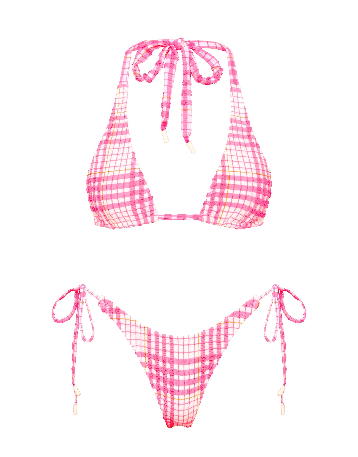 DARA PETALI Pink Triangle Bikini Set