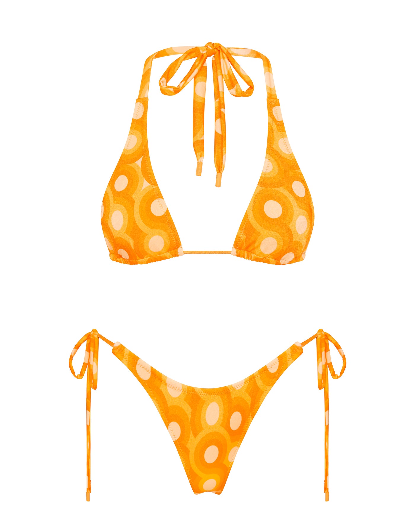 DARA TANGERINE Triangle Bikini Set