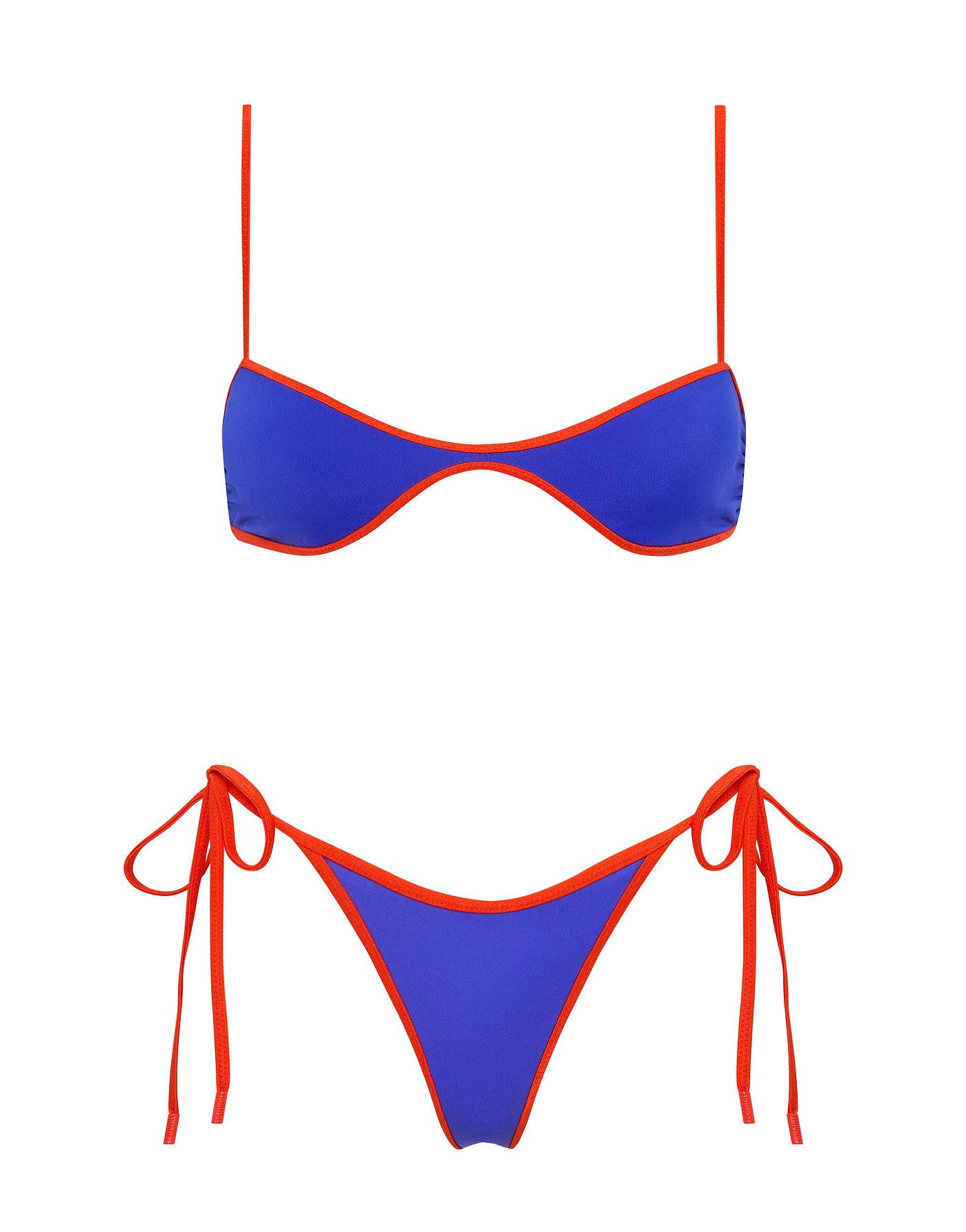 ESTE SALA Blue Scoop Crop Bikini Set