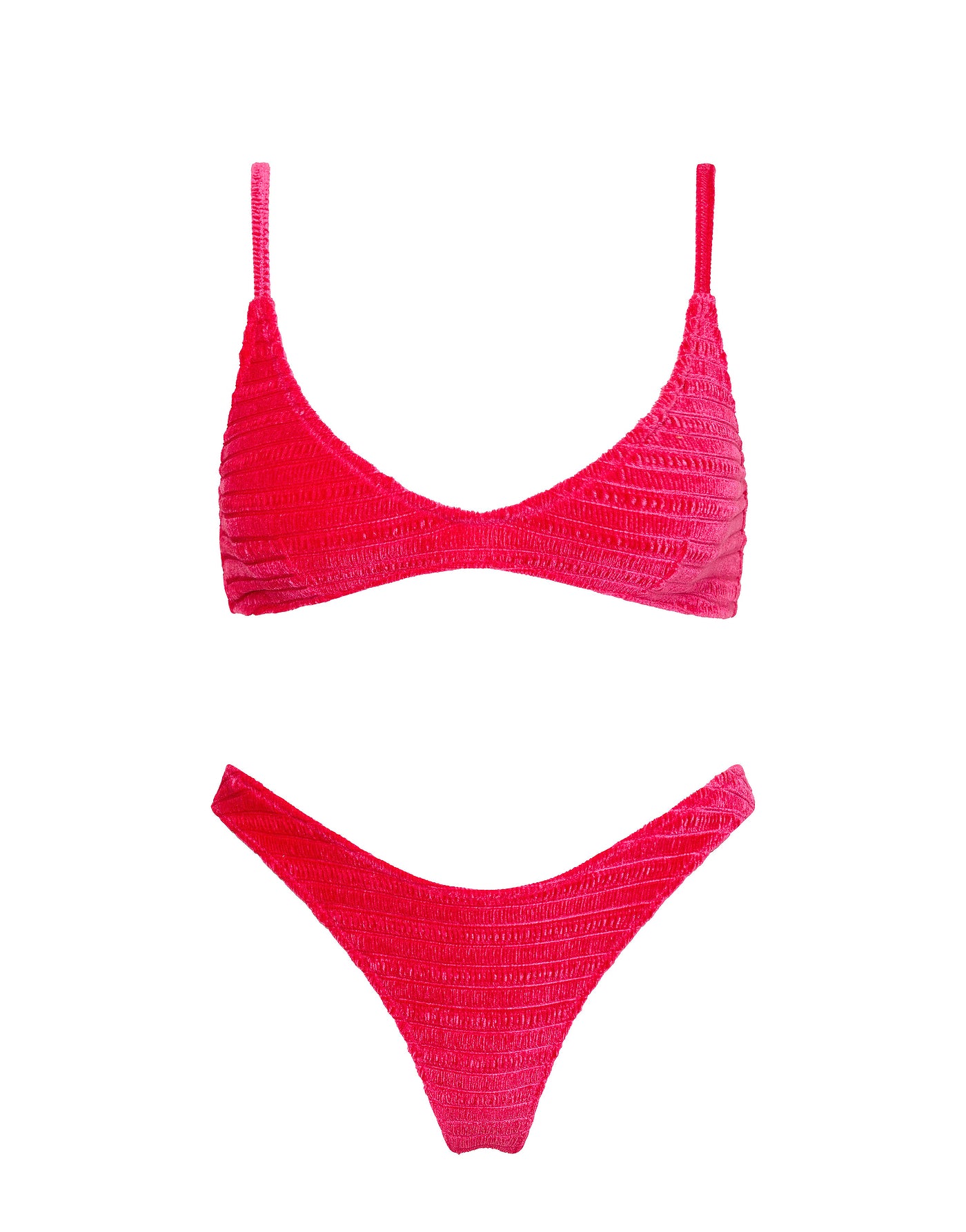 MAIA MELIN Pink Velvet Scoop Bikini Set
