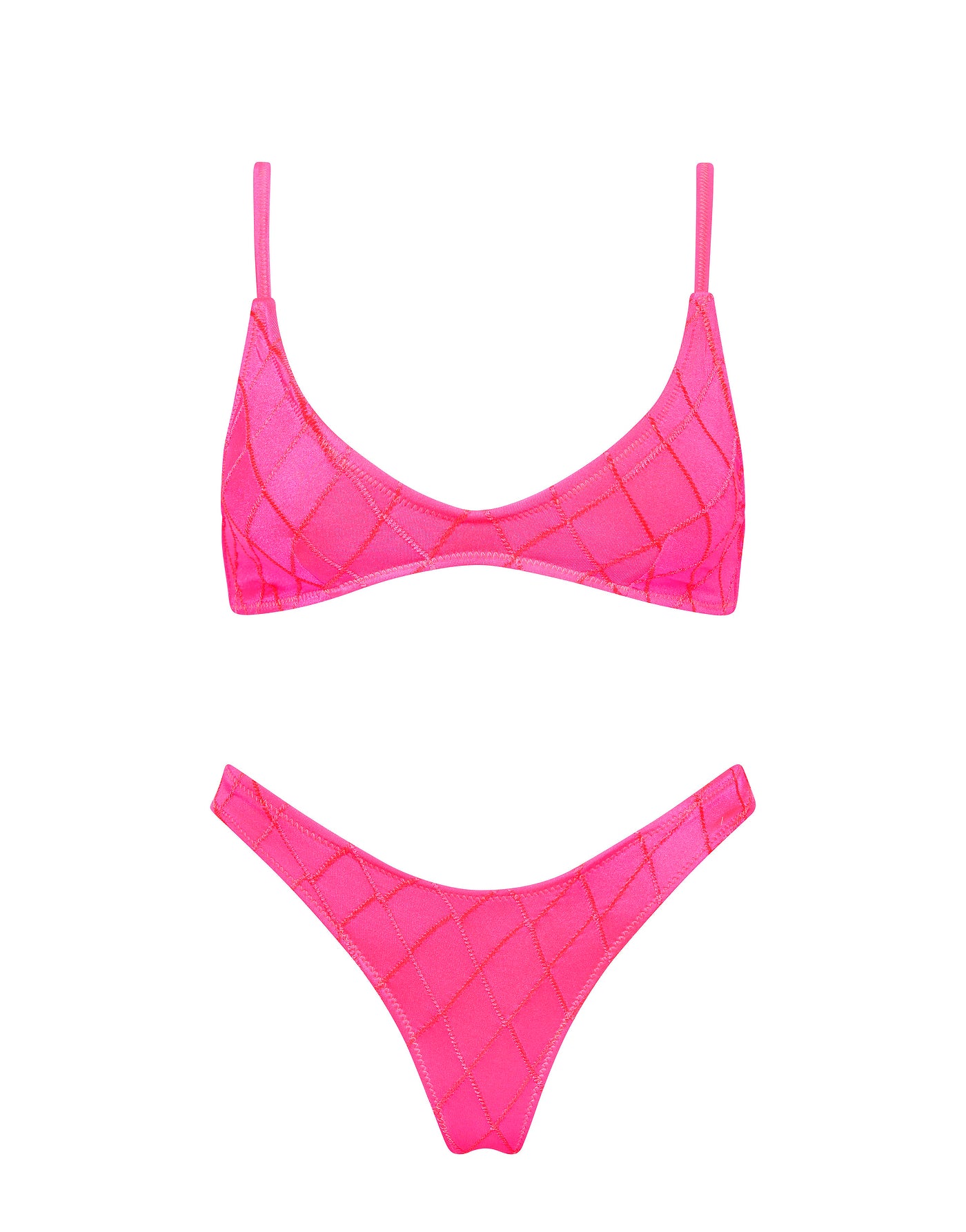 MAIA MENDE Pink Scoop Bikini Set