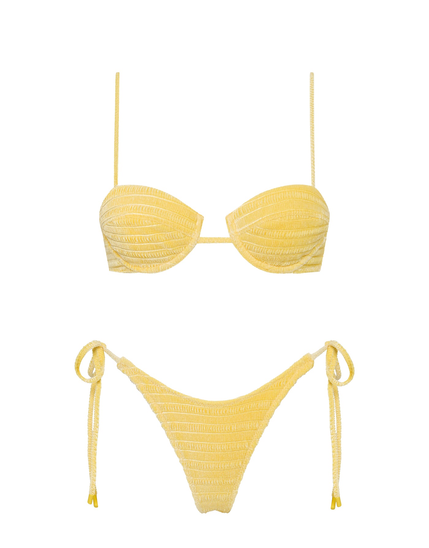 MALA MACA Yellow Velvet Balconette Bikini Set