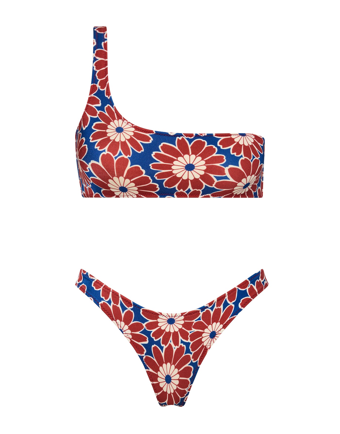 MELROSE TOCO Floral One Shoulder Bikini Set