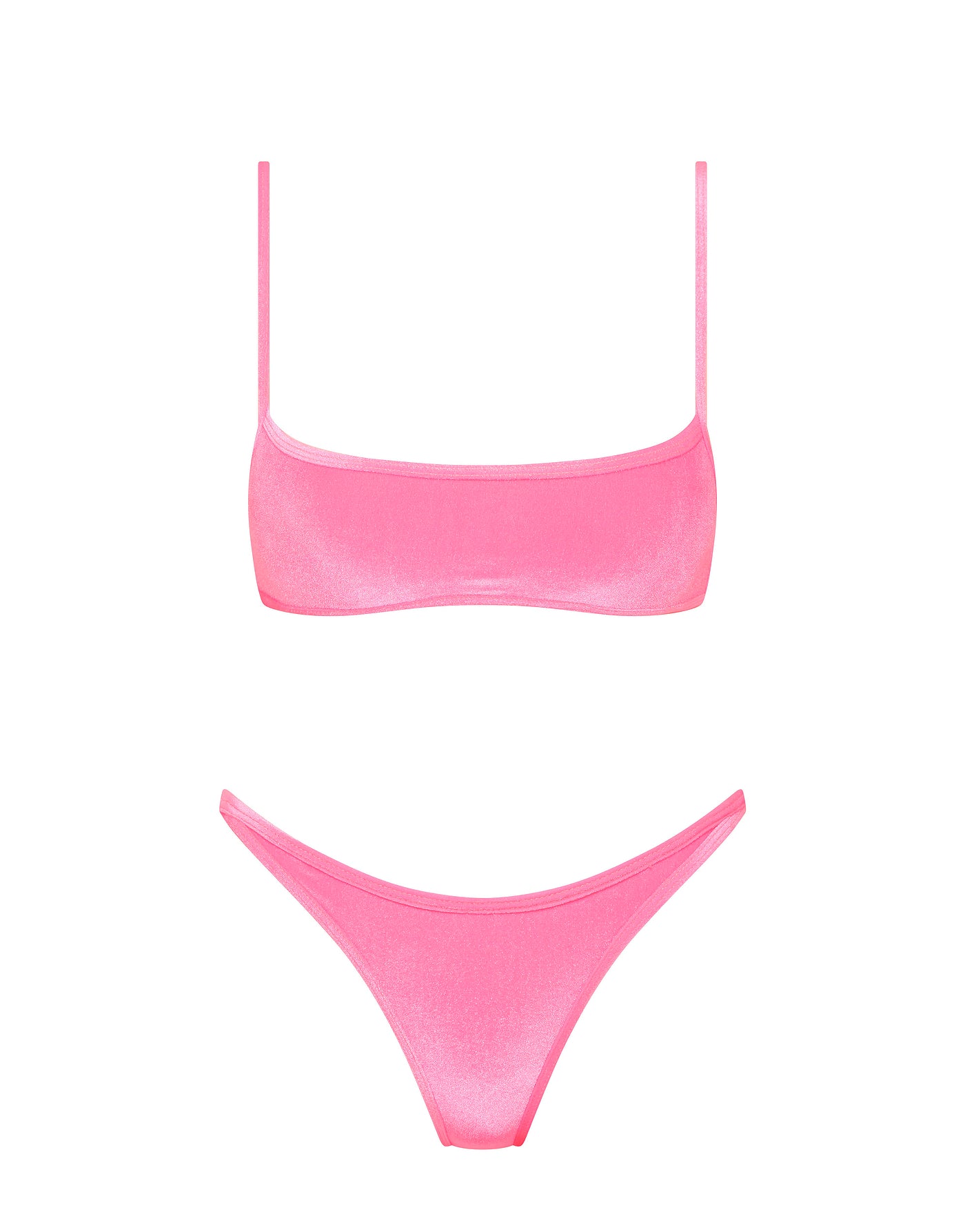 MIMA PINK CANDY VELVET Crop Bikini Set