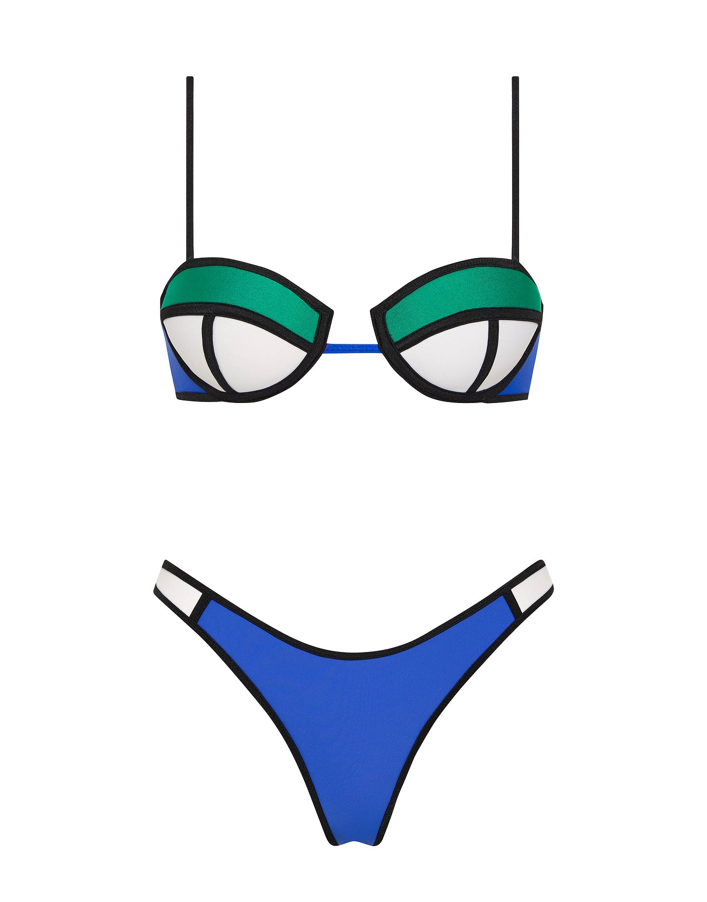 POPPY BLUE TANGO Neoprene Balconette Bikini Set