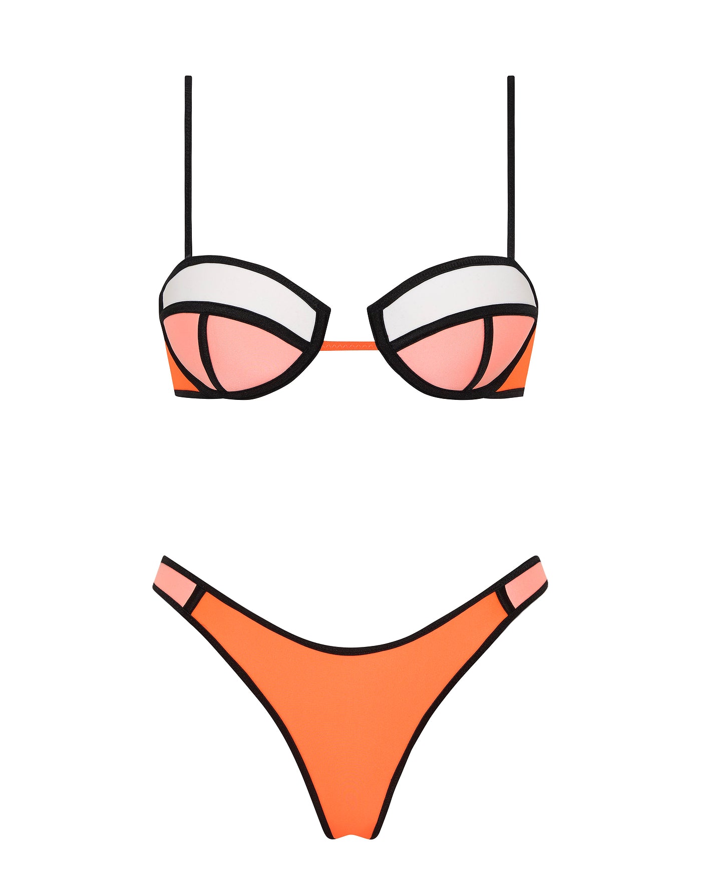 POPPY PEACH SORBET Neoprene Balconette Bikini Set