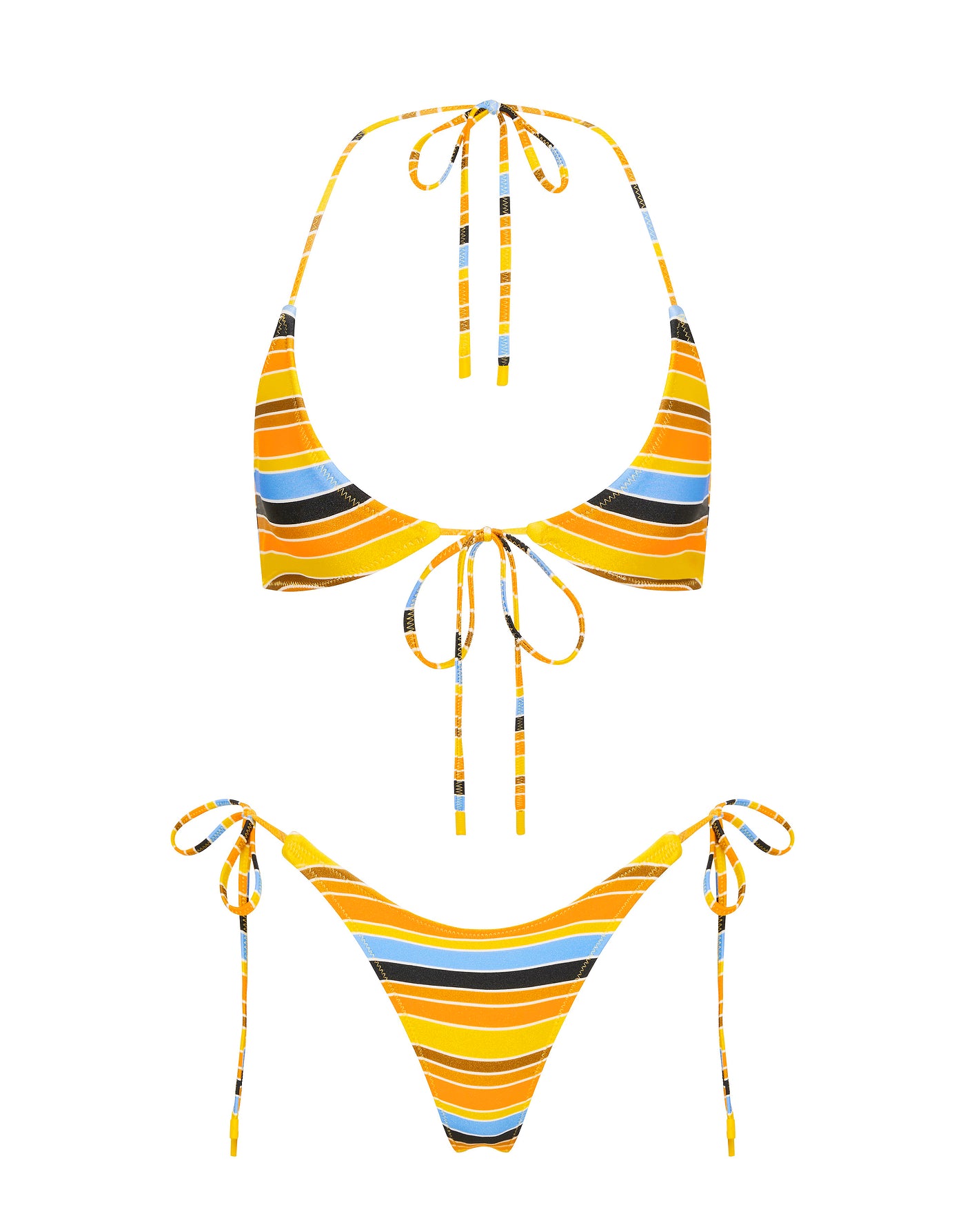 SOFI TORE Stripe Halter Bikni Set