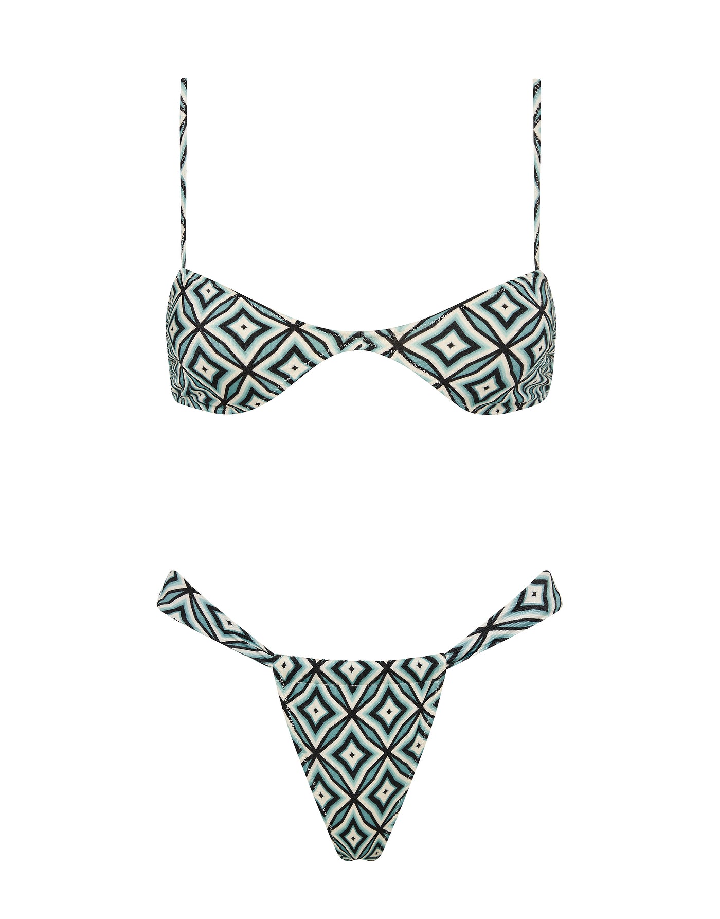 STELL POLLO Geometric Scoop Bikini Set