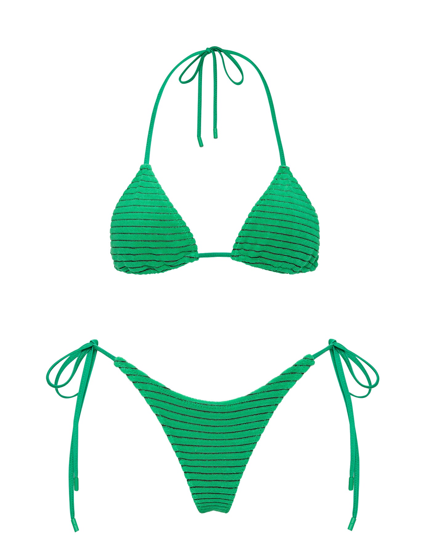 VINCA HUBE Green Terry Towelling Triangle Bikini Set