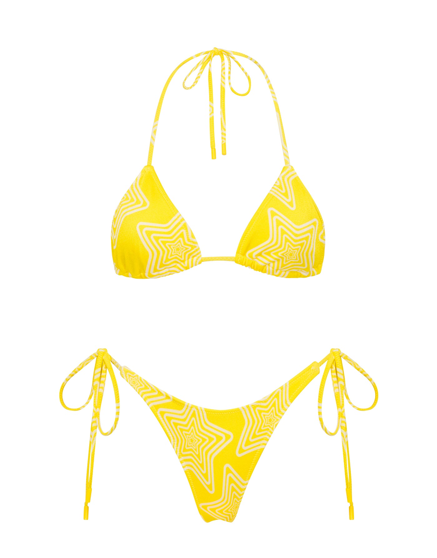 VINCA MANCA Yellow Star Triangle Bikini Set