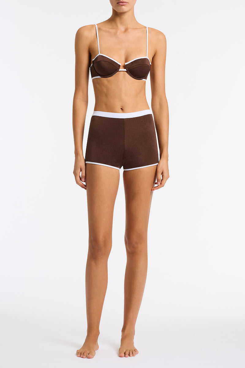 Alternative view of CELESTE BISC Brown Short