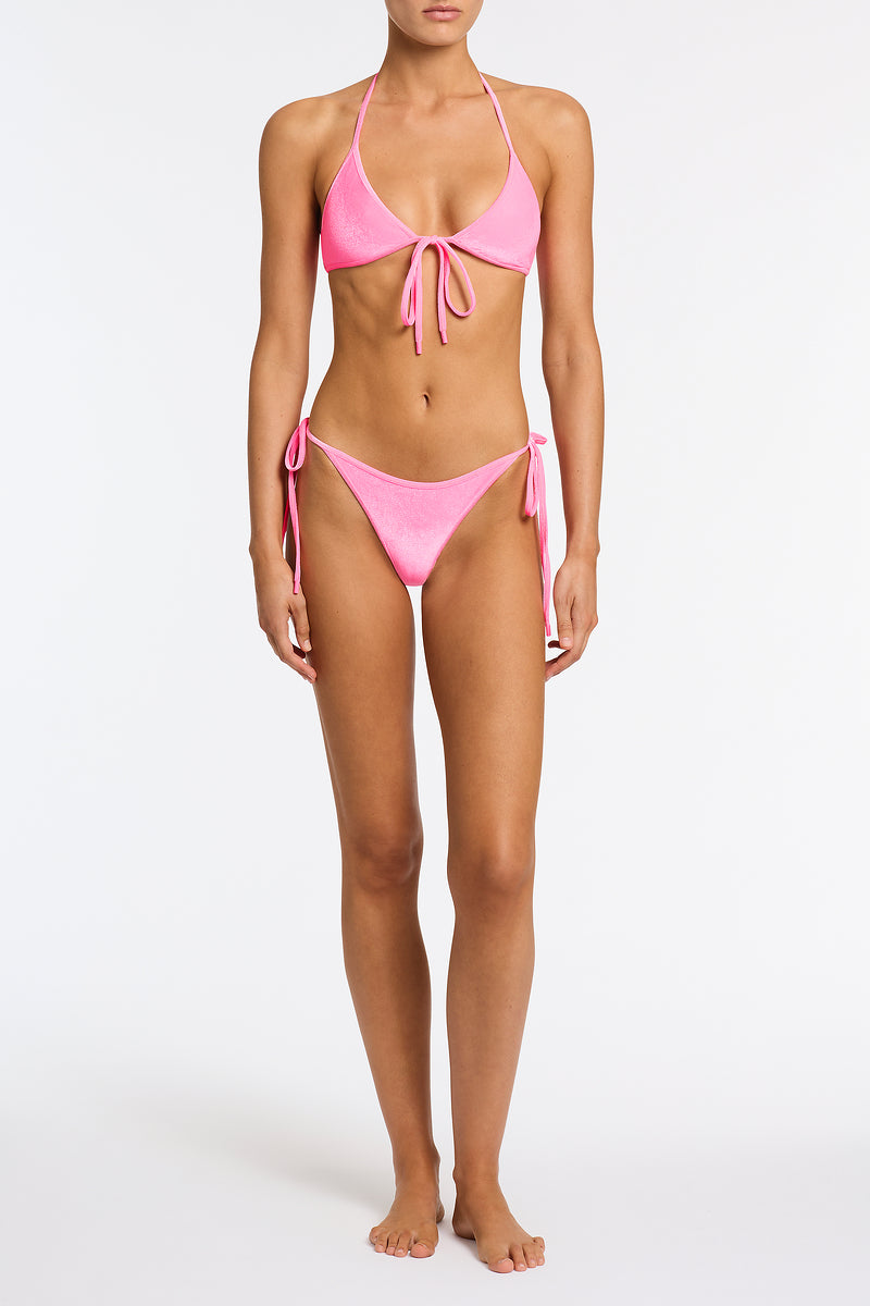 Alternative view of SOFI PINK CANDY VELVET Halter Bikini Set