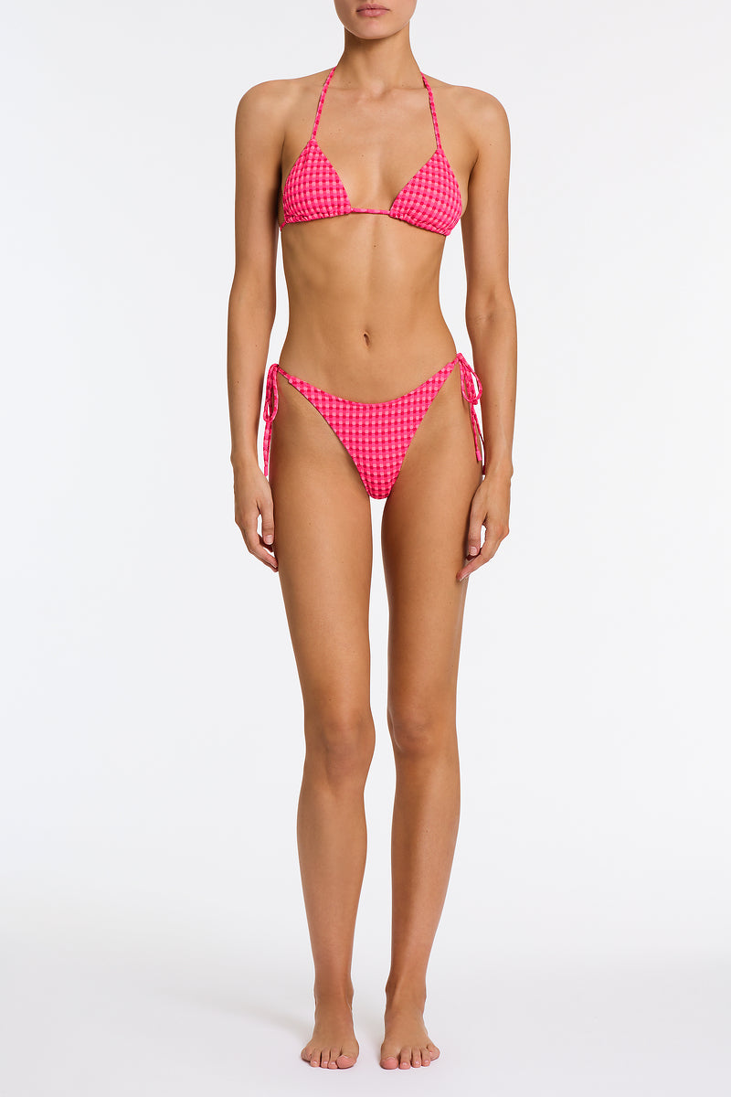 Alternative view of VINCA ADAO Pink Textured Triangle Bikini Set