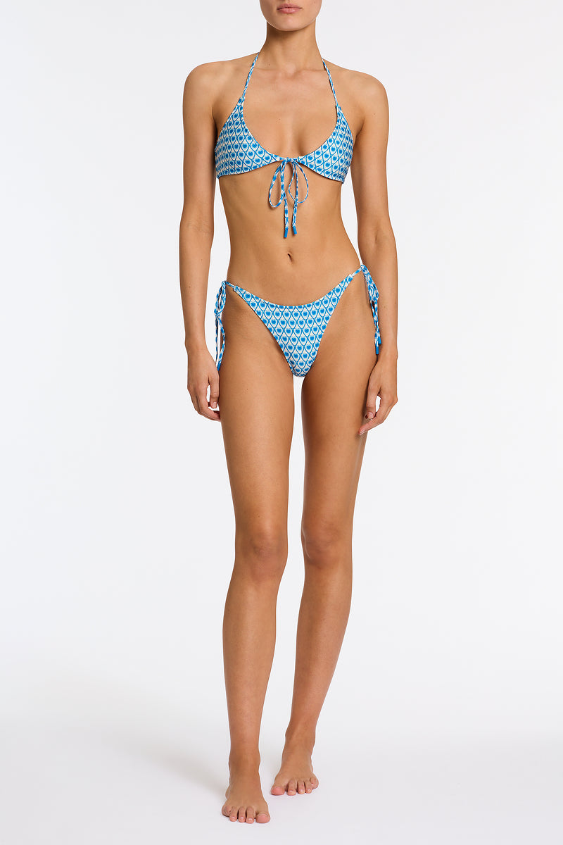 Alternative view of SOFI RIYA Blue Geometric Halter Bikni Set